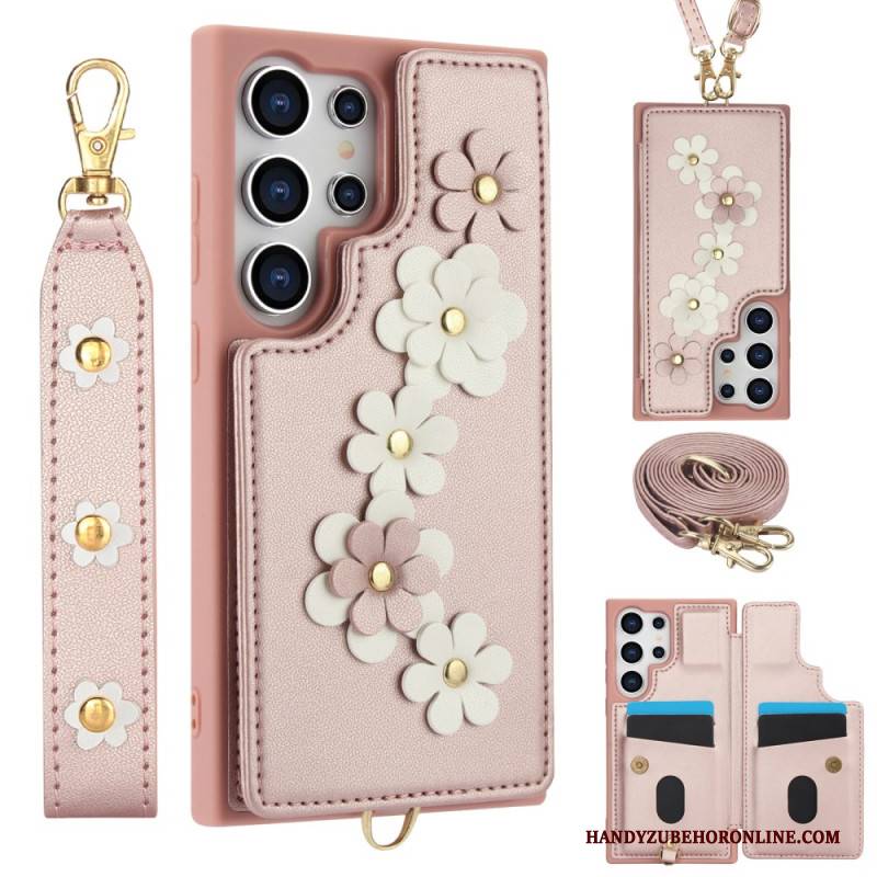 Hülle Samsung Galaxy S25 Ultra 5g Handyhülle Kartenhalter Mit Lanyard Und Schultergurt