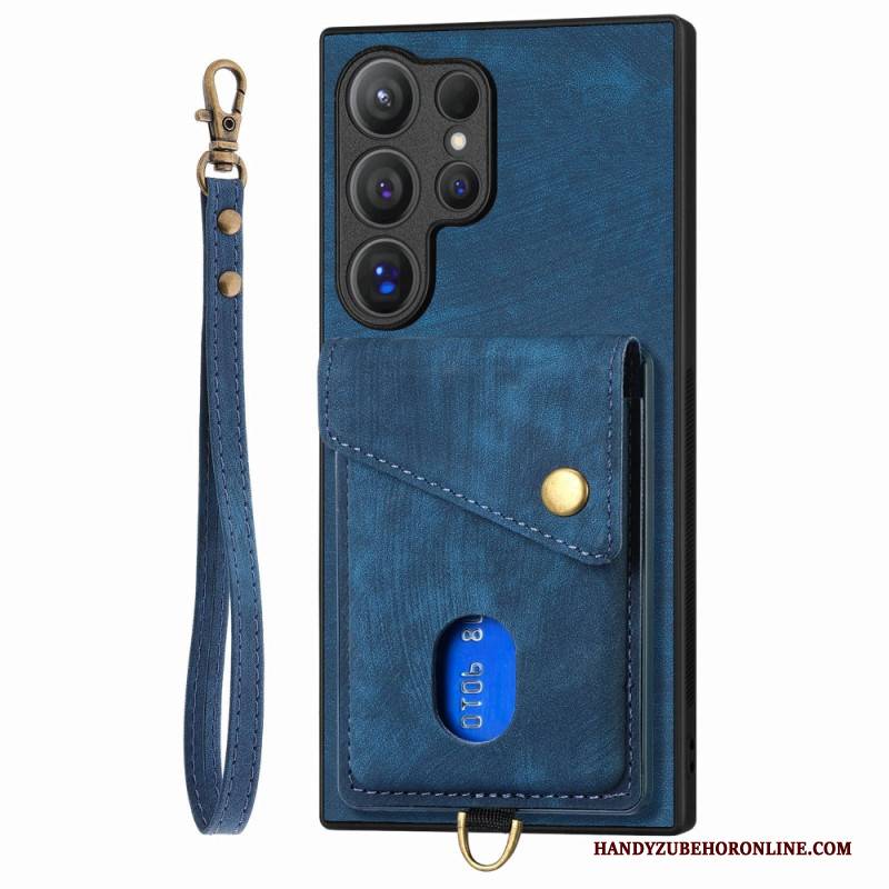 Hülle Samsung Galaxy S25 Ultra 5g Wildlederoptik Mit Kartenhalter Ständer