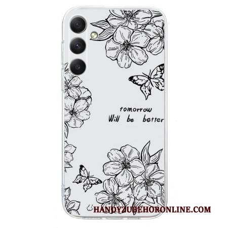 Hülle Samsung Galaxy S26 Schwarze Blumen