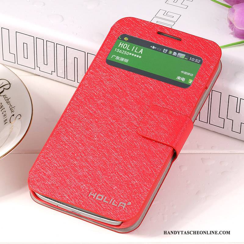 Hülle Samsung Galaxy S4 Lederhülle Handyhüllen Rot, Case Samsung Galaxy S4 Schutz