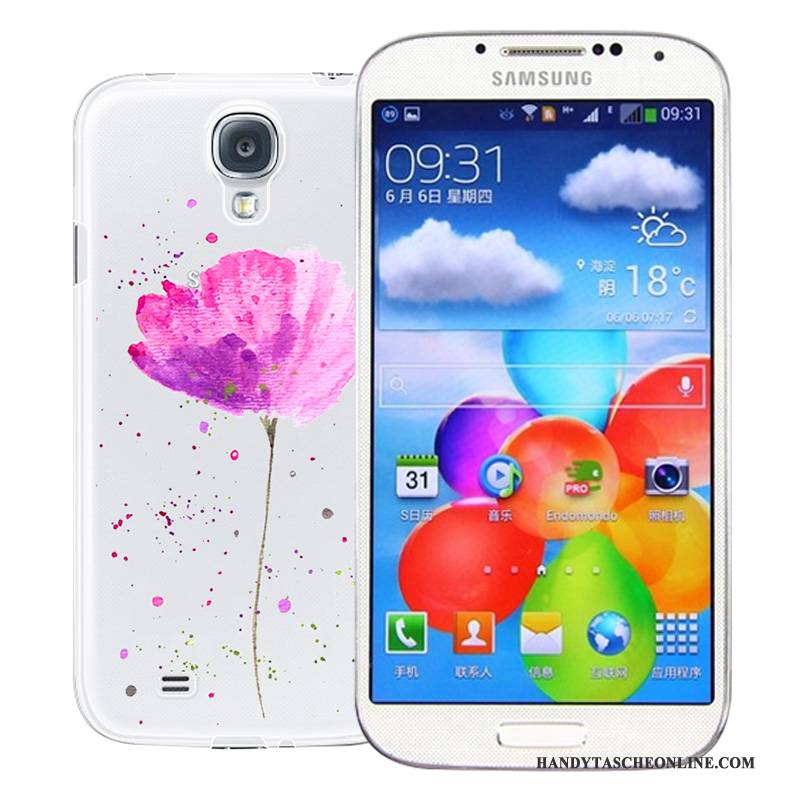 Hülle Samsung Galaxy S4 Silikon Handyhüllen Rosa, Case Samsung Galaxy S4 Weiche Hintere Abdeckung Transparent