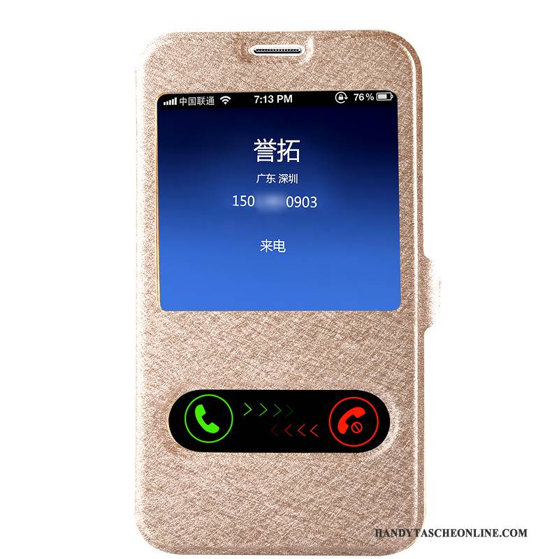 Hülle Samsung Galaxy S5 Folio Anti-sturz Trend, Case Samsung Galaxy S5 Lederhülle Gold Handyhüllen