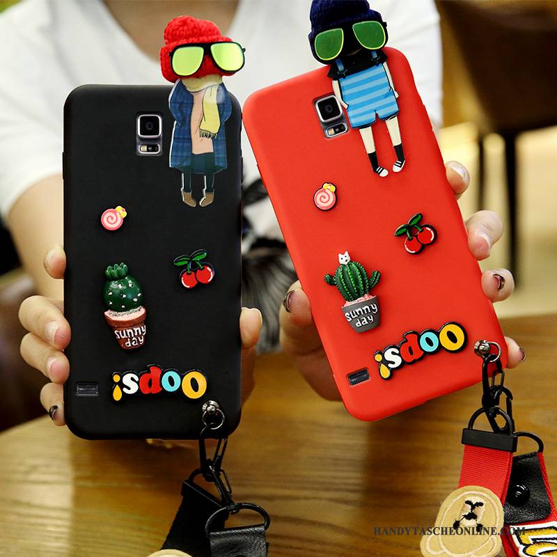 Hülle Samsung Galaxy S5 Karikatur Handyhüllen Nette, Case Samsung Galaxy S5 Schutz Schwarz Anti-sturz