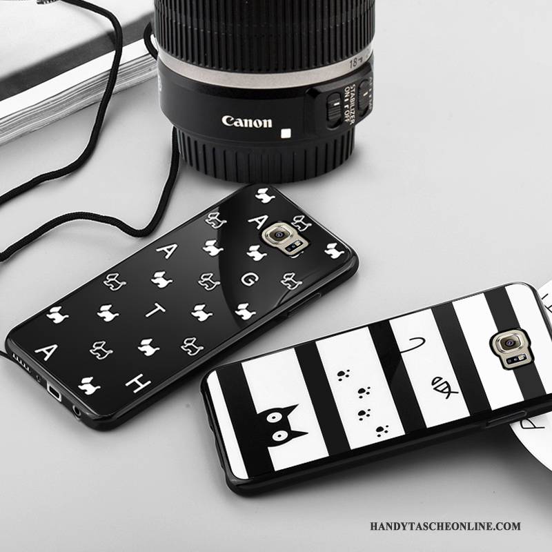 Hülle Samsung Galaxy S6 Edge Schutz Anti-sturz Schwarz, Case Samsung Galaxy S6 Edge Karikatur Handyhüllen Hängende Verzierungen