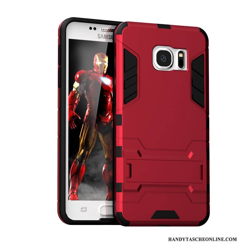Hülle Samsung Galaxy S6 Edge + Taschen Schwer Rot, Case Samsung Galaxy S6 Edge + Schutz Anti-sturz Handyhüllen