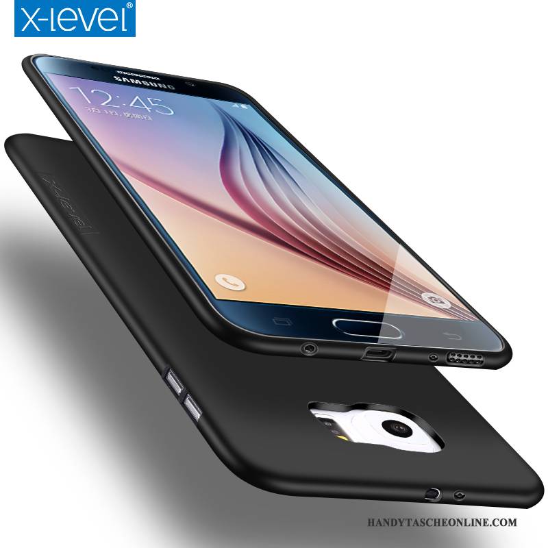 Hülle Samsung Galaxy S6 Silikon Schwarz Anti-sturz, Case Samsung Galaxy S6 Taschen Trend Handyhüllen