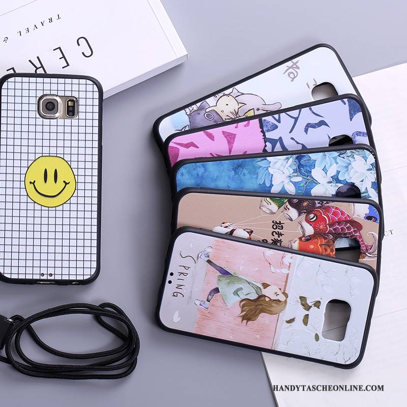 Hülle Samsung Galaxy S6 Weiche Anti-sturz Hängende Verzierungen, Case Samsung Galaxy S6 Karikatur Persönlichkeit Handyhüllen