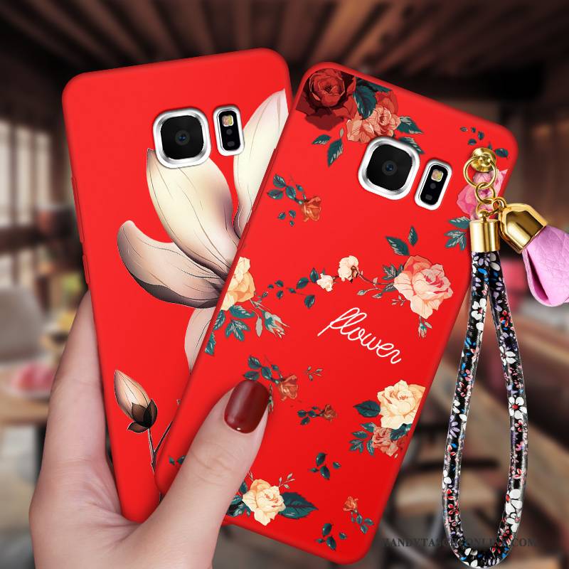 Hülle Samsung Galaxy S6 Weiche Handyhüllen Rot, Case Samsung Galaxy S6 Taschen Anti-sturz