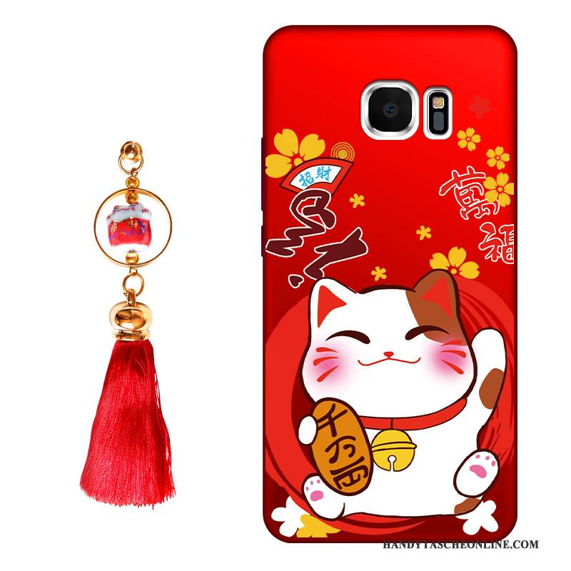 Hülle Samsung Galaxy S7 Edge Silikon Katzen Neu, Case Samsung Galaxy S7 Edge Weiche Handyhüllen Reichtum