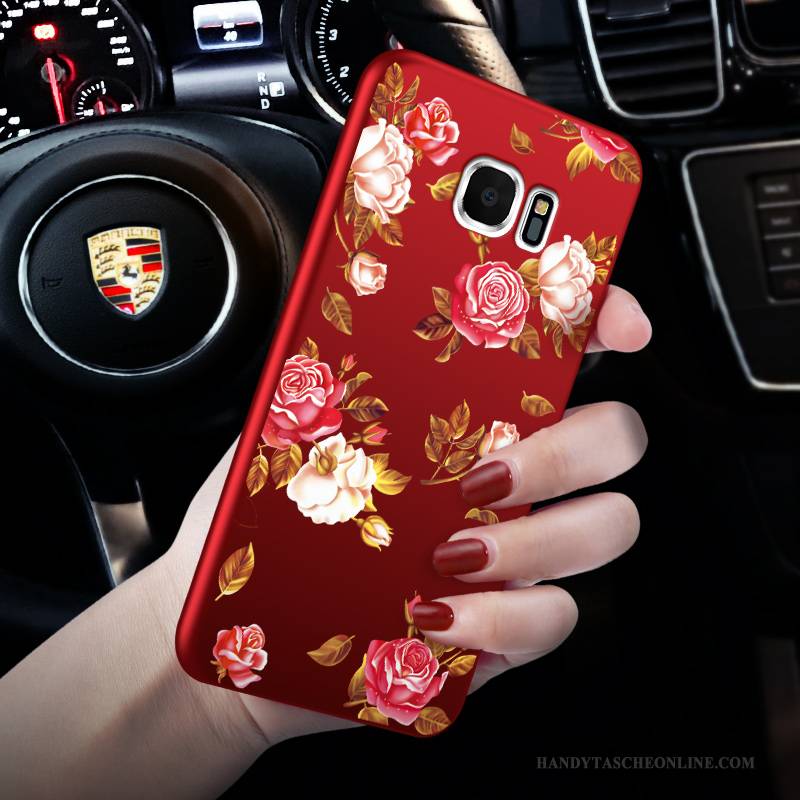 Hülle Samsung Galaxy S7 Edge Silikon Rot Trend, Case Samsung Galaxy S7 Edge Schutz Anti-sturz Neu
