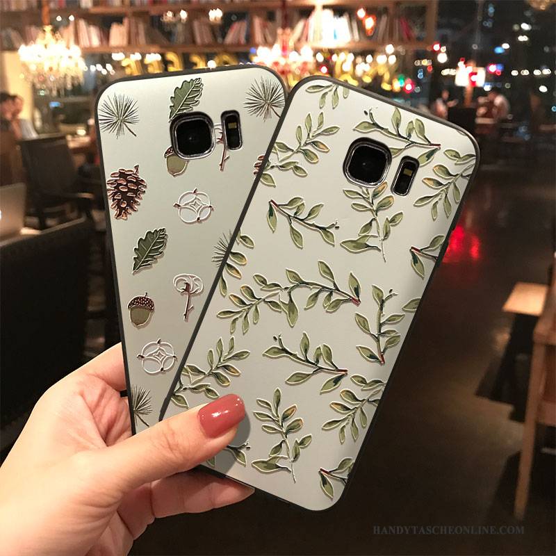 Hülle Samsung Galaxy S7 Edge Taschen Grün Frisch, Case Samsung Galaxy S7 Edge Silikon Lichtfarbe Hängende Verzierungen