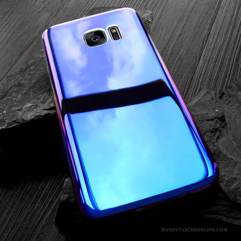 Hülle Samsung Galaxy S7 Kreativ Handyhüllen Anti-sturz, Case Samsung Galaxy S7 Schutz Blau Transparent