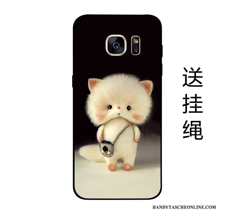 Hülle Samsung Galaxy S7 Kreativ Persönlichkeit Nubuck, Case Samsung Galaxy S7 Weiche Handyhüllen Schwarz