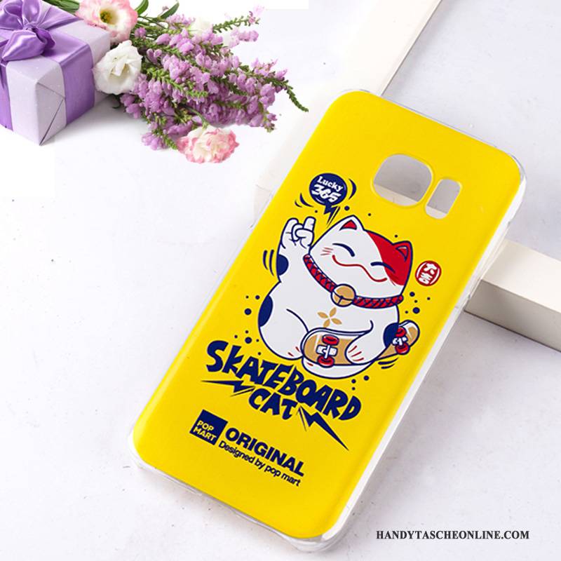 Hülle Samsung Galaxy S7 Schutz Persönlichkeit Handyhüllen, Case Samsung Galaxy S7 Karikatur Trend Gelb
