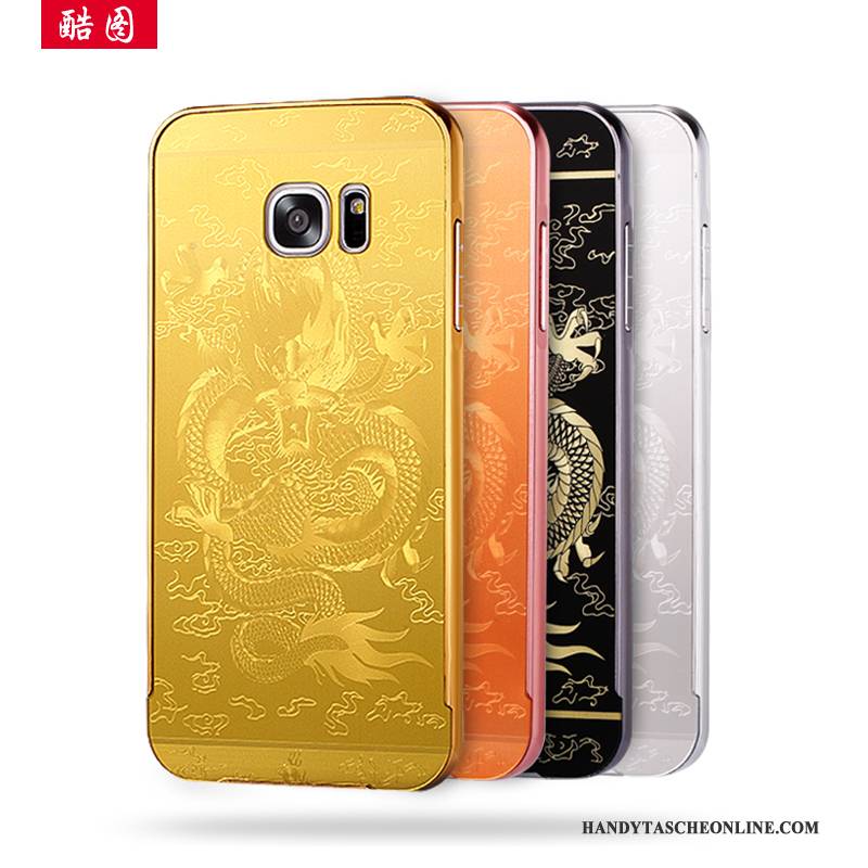 Hülle Samsung Galaxy S7 Taschen Anti-sturz Handyhüllen, Case Samsung Galaxy S7 Schutz Gold Grenze