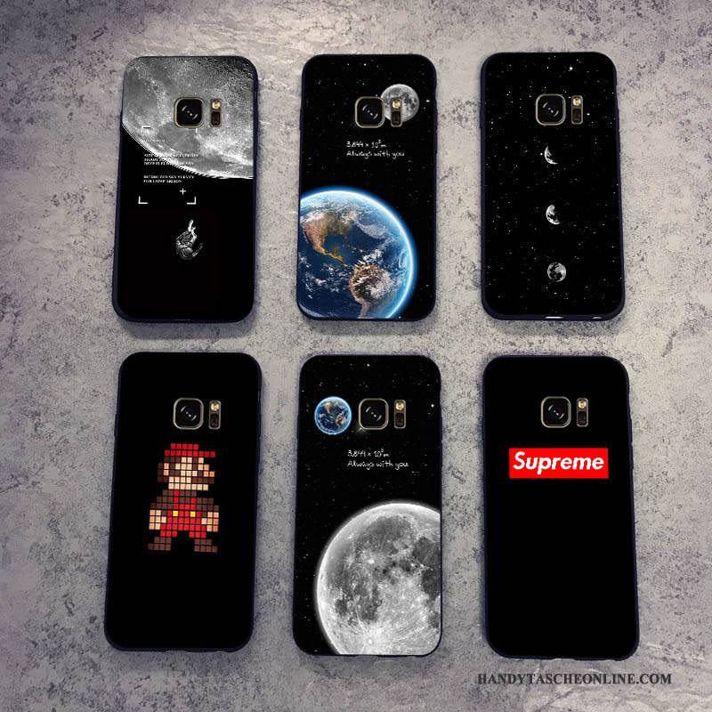 Hülle Samsung Galaxy S7 Taschen Anti-sturz Hängende Verzierungen, Case Samsung Galaxy S7 Kreativ Schwarz Handyhüllen