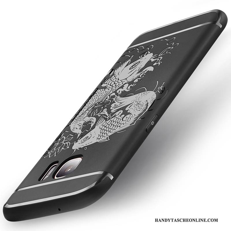 Hülle Samsung Galaxy S7 Taschen Handyhüllen Muster, Case Samsung Galaxy S7 Schutz Nubuck Schwarz