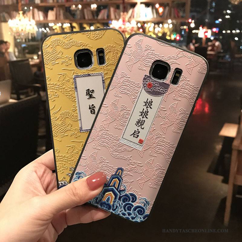Hülle Samsung Galaxy S7 Taschen Handyhüllen Trend, Case Samsung Galaxy S7 Silikon Rosa Hängende Verzierungen