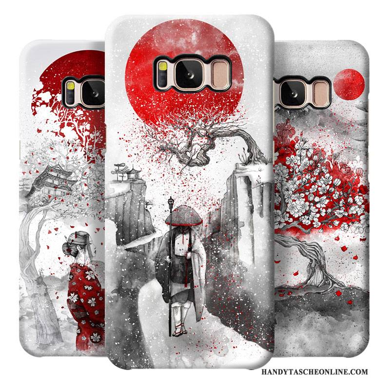 Hülle Samsung Galaxy S8+ Kreativ Rot Nubuck, Case Samsung Galaxy S8+ Handyhüllen Wind