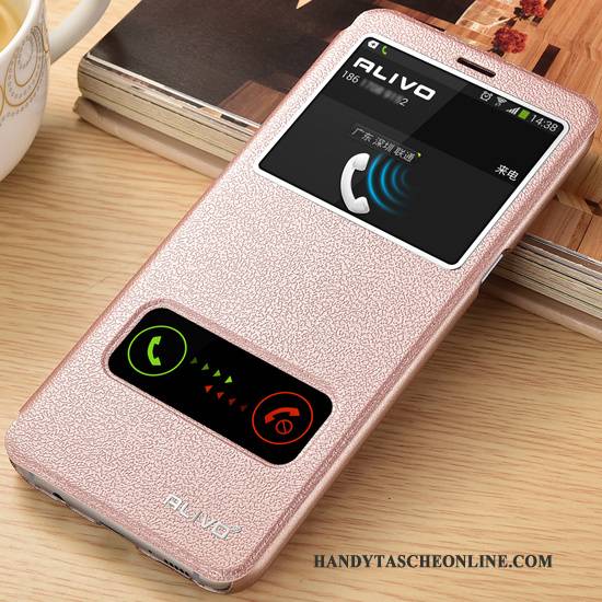 Hülle Samsung Galaxy S8+ Lederhülle Anti-sturz Handyhüllen, Case Samsung Galaxy S8+ Folio Rosa