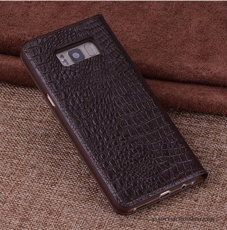 Hülle Samsung Galaxy S8+ Schutz Braun Handyhüllen, Case Samsung Galaxy S8+ Leder