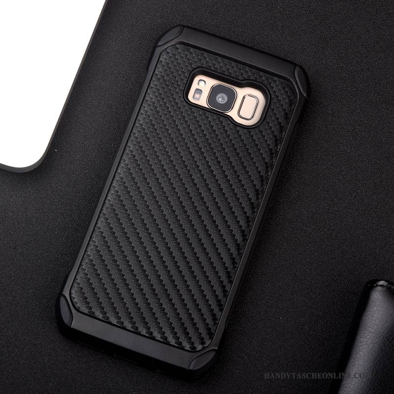 Hülle Samsung Galaxy S8+ Silikon Flecht Faser, Case Samsung Galaxy S8+ Taschen Schwarz Trend