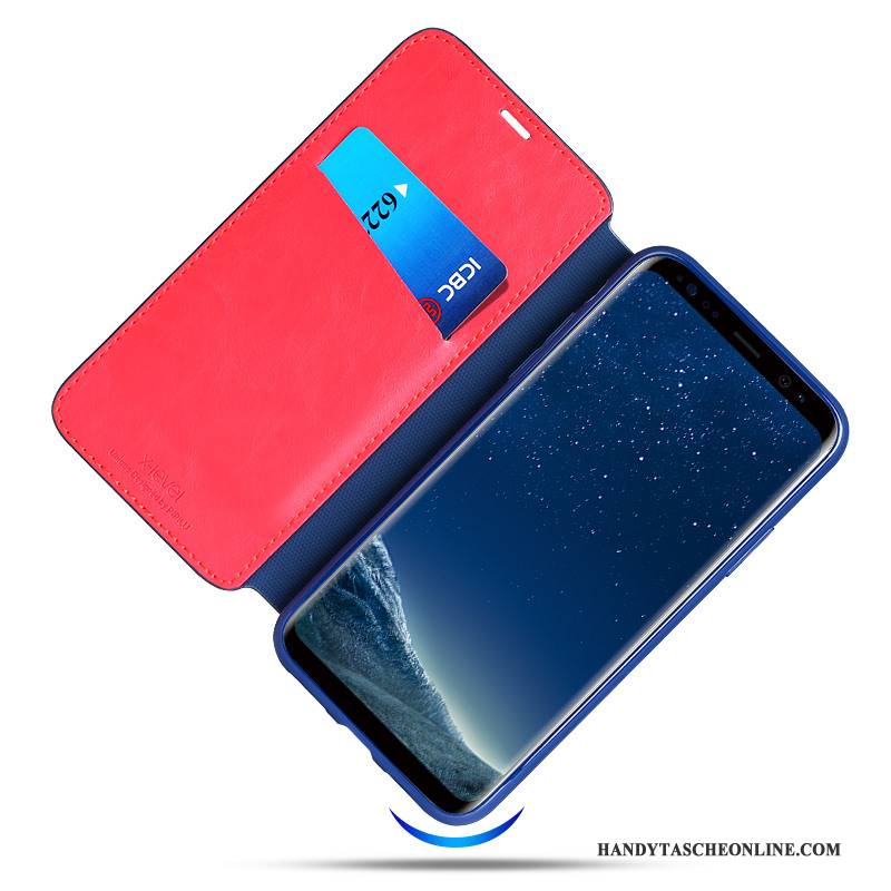 Hülle Samsung Galaxy S8 Taschen Anti-sturz Blau, Case Samsung Galaxy S8 Lederhülle Handyhüllen