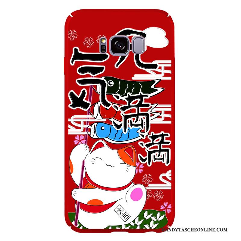 Hülle Samsung Galaxy S8+ Taschen Rot Handyhüllen, Case Samsung Galaxy S8+ Schutz Nubuck Hängende Verzierungen