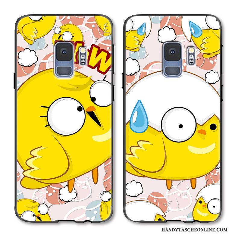 Hülle Samsung Galaxy S9+ Gemalt Huhn Mini, Case Samsung Galaxy S9+ Prägung Nette Gelb