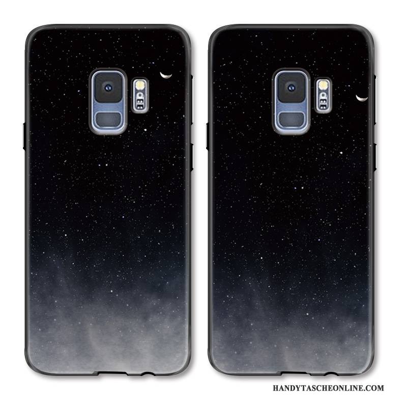Hülle Samsung Galaxy S9 Prägung Sternenhimmel Business, Case Samsung Galaxy S9 Silikon Nubuck Trend