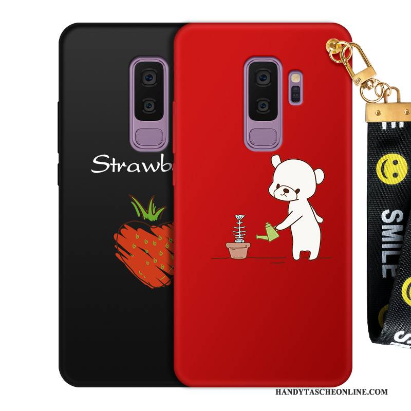 Hülle Samsung Galaxy S9+ Silikon Rot Handyhüllen, Case Samsung Galaxy S9+ Weiche Trend Nubuck
