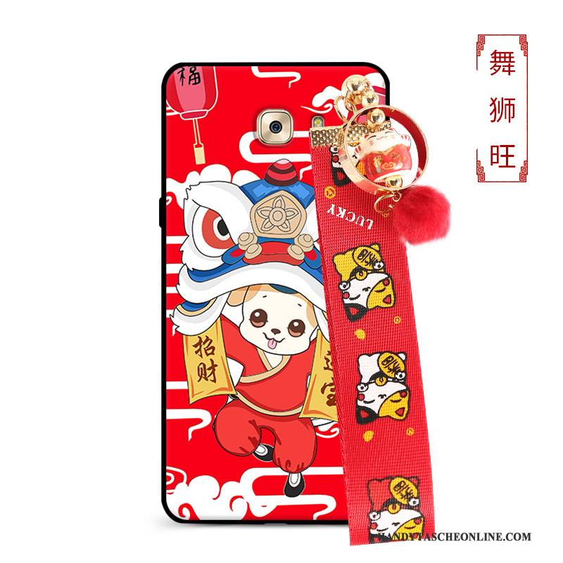 Hülle Samsung Galaxy S9 Taschen Nubuck Trend, Case Samsung Galaxy S9 Silikon Hund Rot