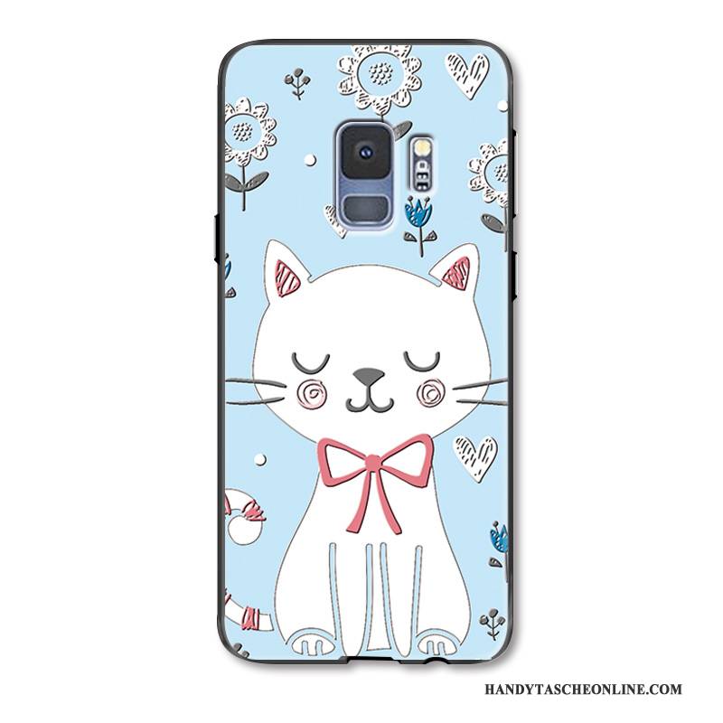 Hülle Samsung Galaxy S9+ Weiche Nette Ring, Case Samsung Galaxy S9+ Silikon Hellblau Anti-sturz