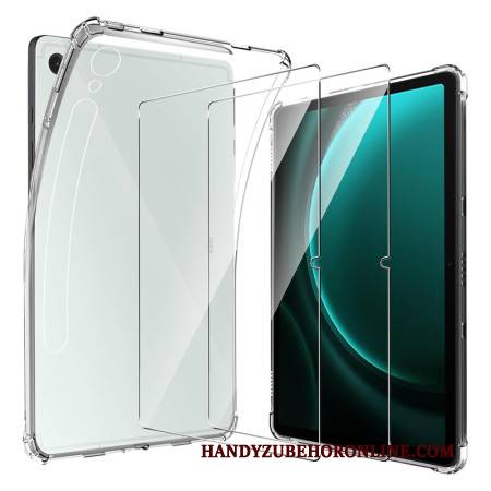 Hülle Samsung Galaxy Tab S10 Fe Transparent Mit 2 Displayschutzfolien Aus Gehärtetem Glas