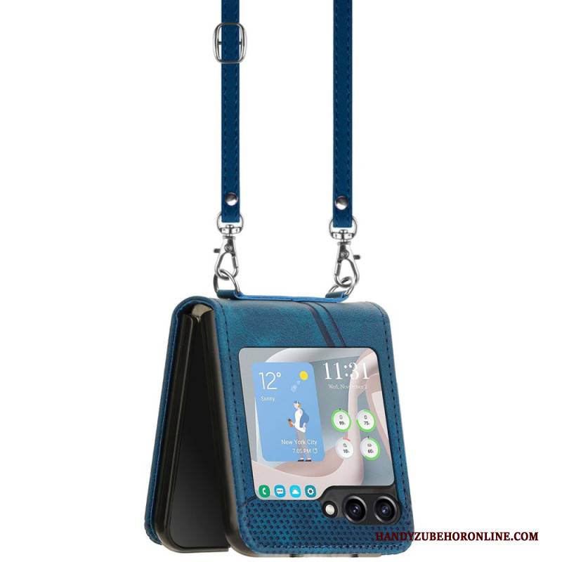 Hülle Samsung Galaxy Z Flip 7 Fe Geometrisch Mit Schultergurt