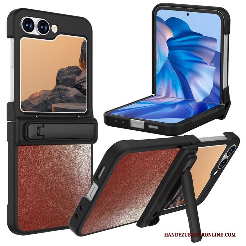 Hülle Samsung Galaxy Z Flip 7 Fe Lederoptik Mit Ständer