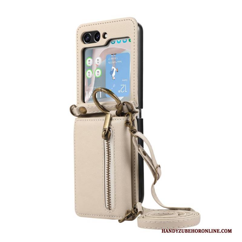 Hülle Samsung Galaxy Z Flip 7 Geldbörse Und Schultergurt