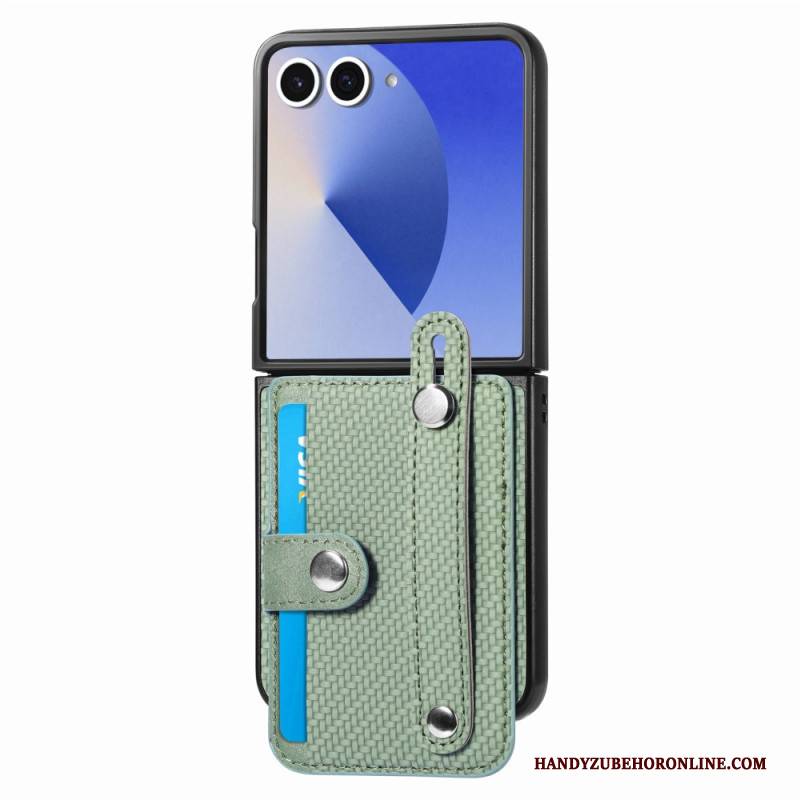 Hülle Samsung Galaxy Z Flip 7 Handyhülle Carbonfaser-kartenhalter