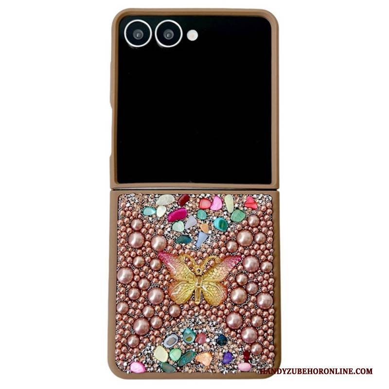 Hülle Samsung Galaxy Z Flip 7 Handyhülle Strass-schmetterlingsverzierung