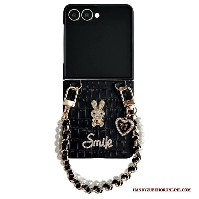 Hülle Samsung Galaxy Z Flip 7 Smiley-hasen Mit Armband