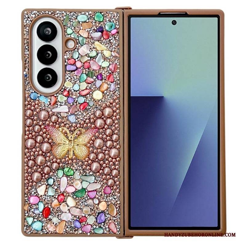 Hülle Samsung Galaxy Z Fold 7 Strass-schmetterling