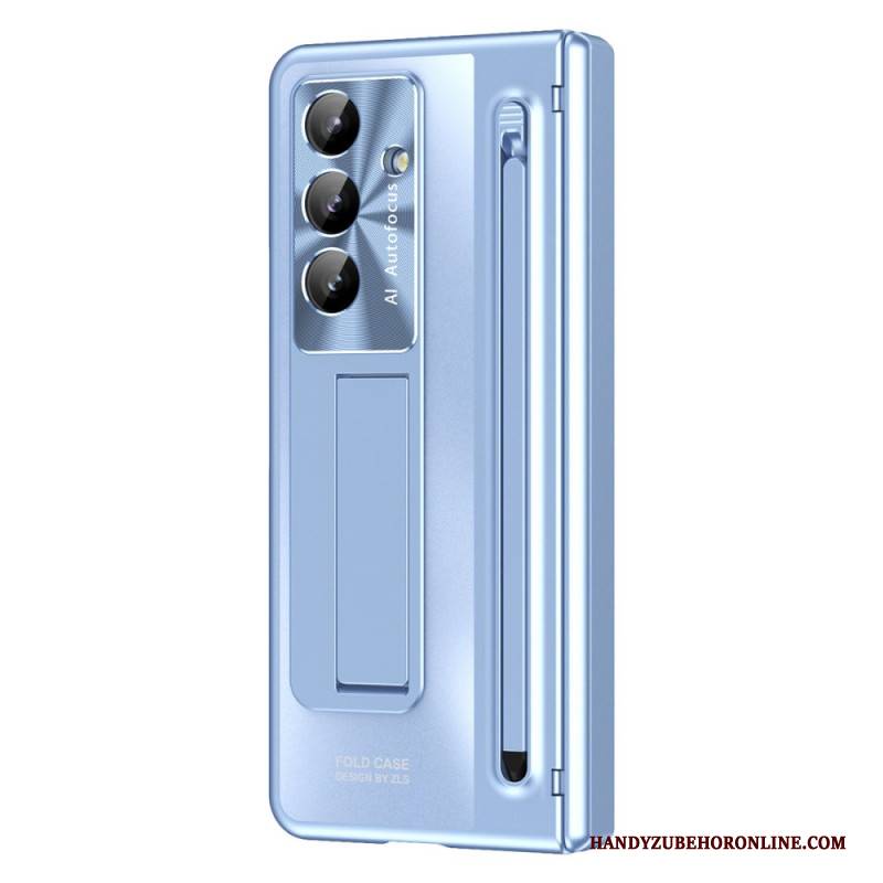 Hülle Samsung Galaxy Z Fold 7 Ständer Und Displayschutzfolie In Metalloptik