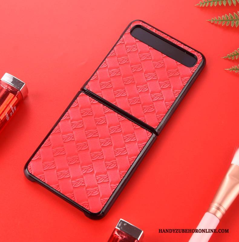 Hülle Samsung Z Flip Lederhülle Falten Anti-sturz, Case Samsung Z Flip Schutz Handyhüllen Split