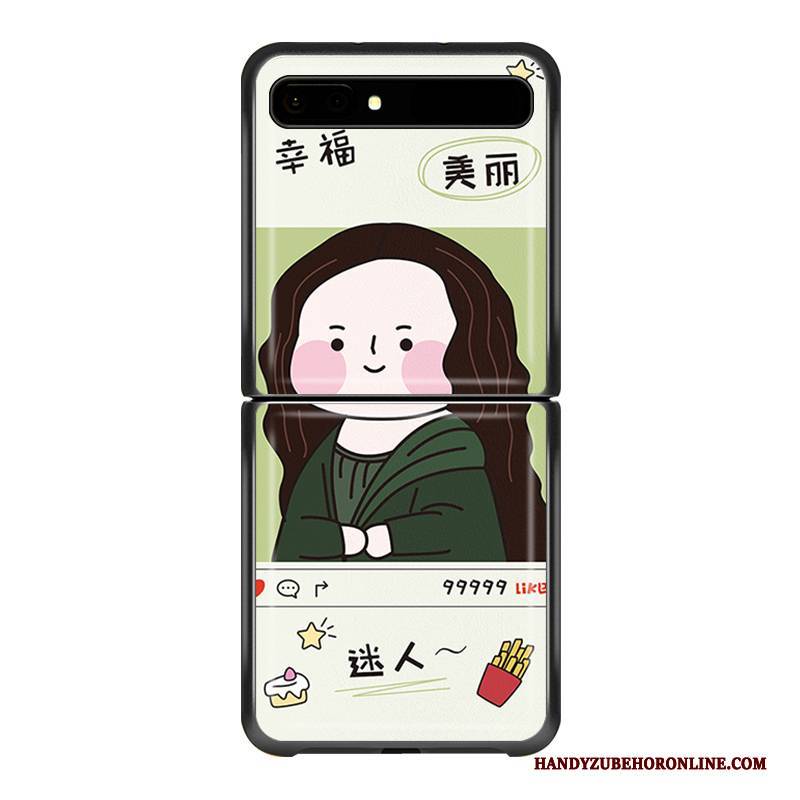 Hülle Samsung Z Flip Lederhülle Muster Handyhüllen, Case Samsung Z Flip Leder Liebhaber Grün