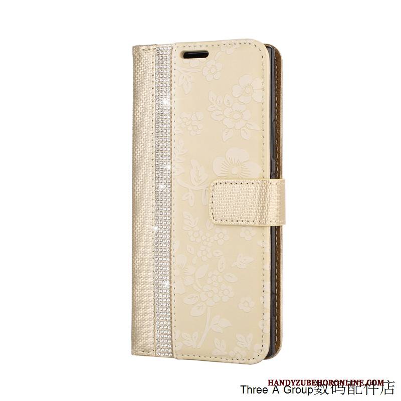 Hülle Sony Xperia 1 Lederhülle Anti-sturz Karte, Case Sony Xperia 1 Weiche Gold