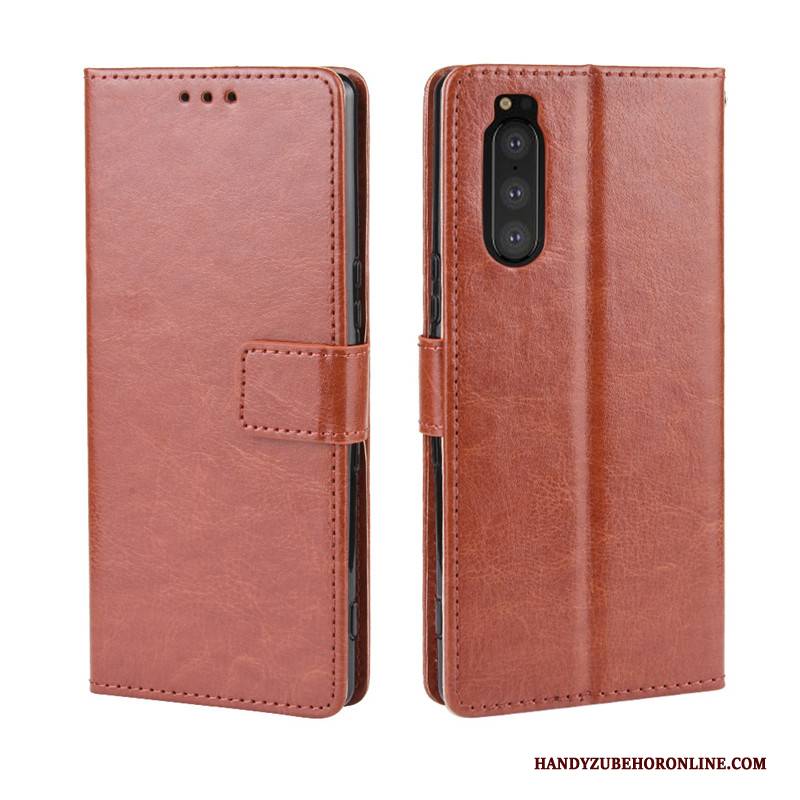 Hülle Sony Xperia 5 Folio Handyhüllen Muster, Case Sony Xperia 5 Lederhülle