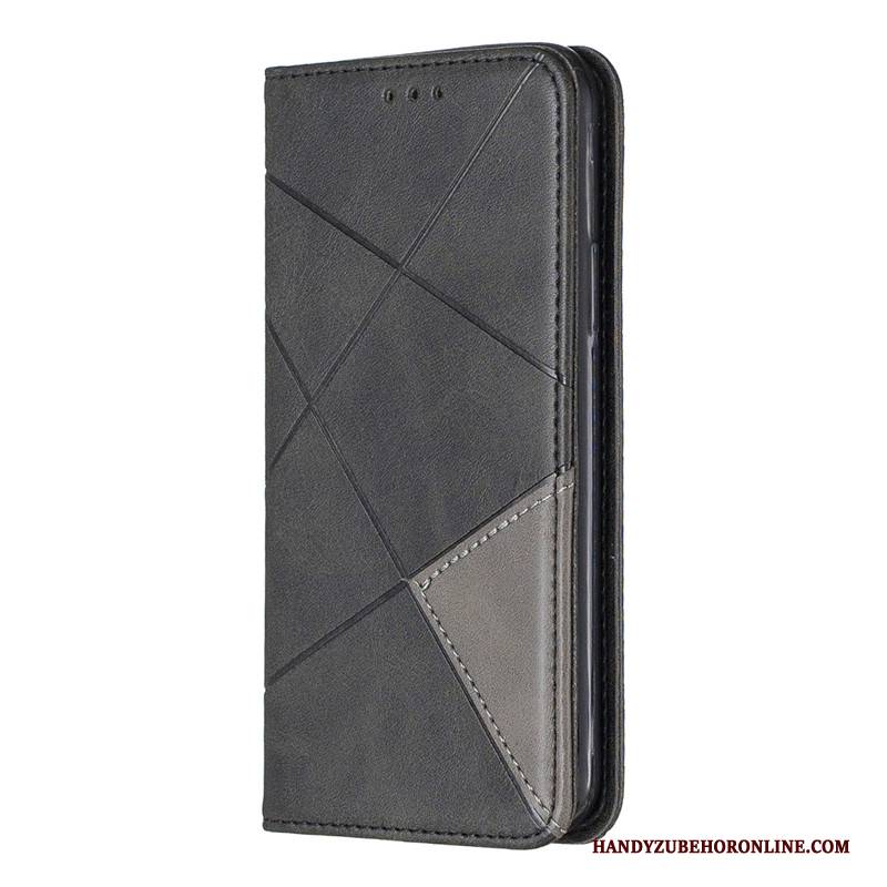 Hülle Sony Xperia 5 Folio Hängende Verzierungen Einfarbig, Case Sony Xperia 5 Leder Business Schwarz