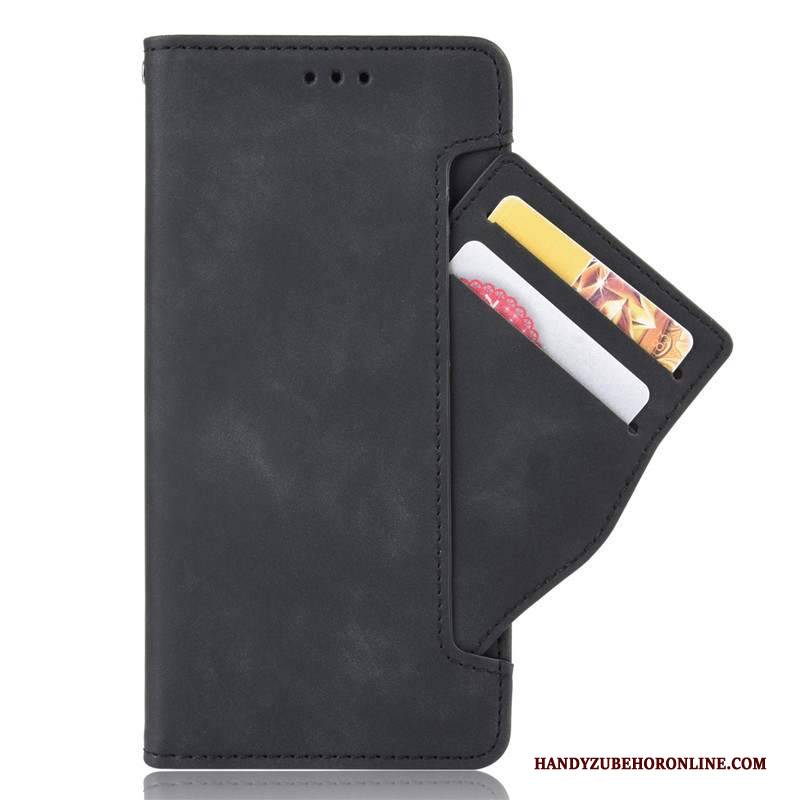 Hülle Sony Xperia 5 Schutz Karte Handyhüllen, Case Sony Xperia 5 Lederhülle Schwarz