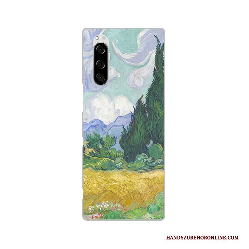 Hülle Sony Xperia 5 Silikon Kunst Handyhüllen, Case Sony Xperia 5 Retro Grün Anti-sturz