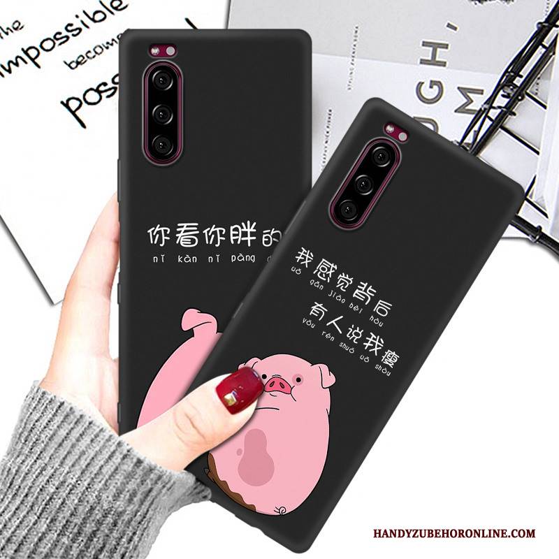 Hülle Sony Xperia 5 Silikon Netto Rot Handyhüllen, Case Sony Xperia 5 Schutz Schwarz Anti-sturz